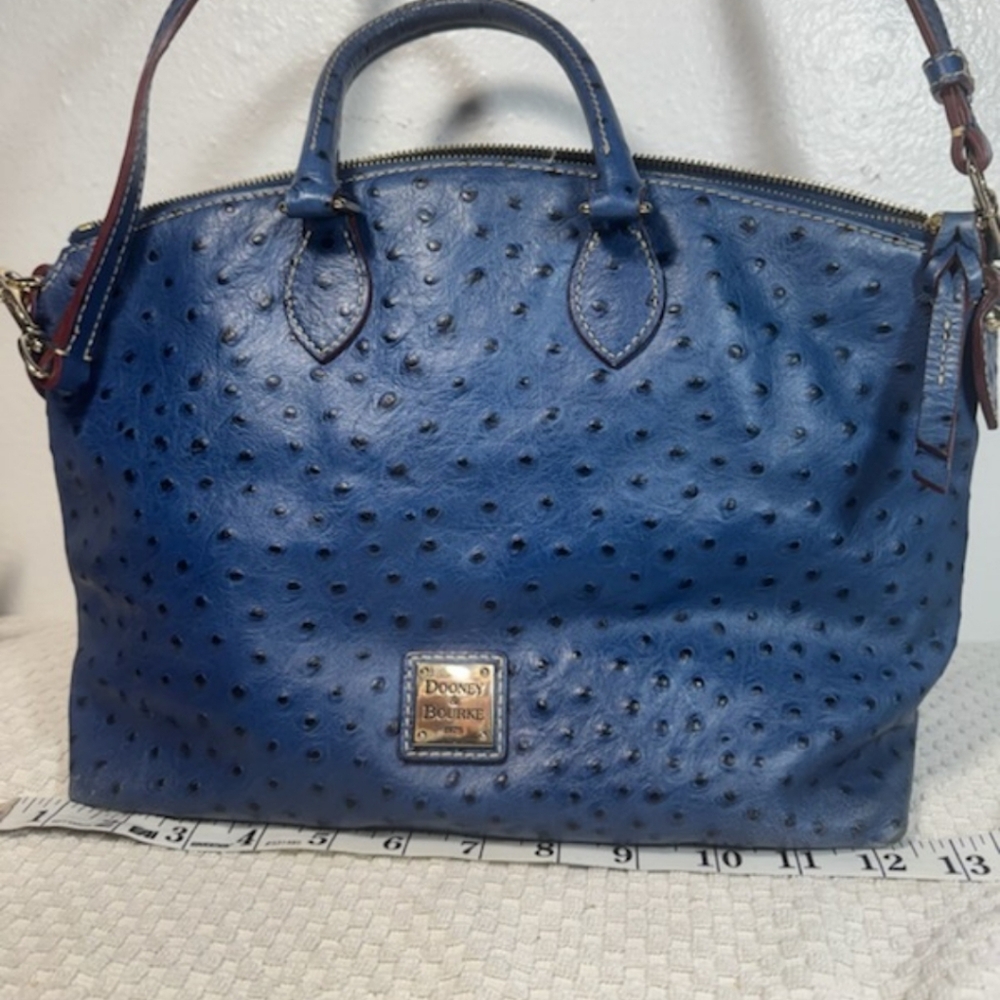 Dooney & Bourke Textured Blue Satchel - Picture 6 of 8